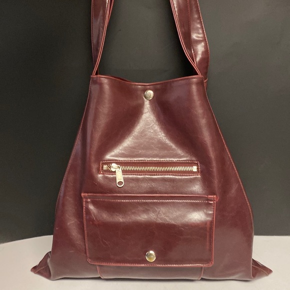 Crystalyn Kae Handbags - CRYSTALYN KAY Metier Tote Wine Shoulder Bag Purse